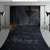 Lofaris Dark Black Room Curtain Candle Retro Wall Sweep Backdrop